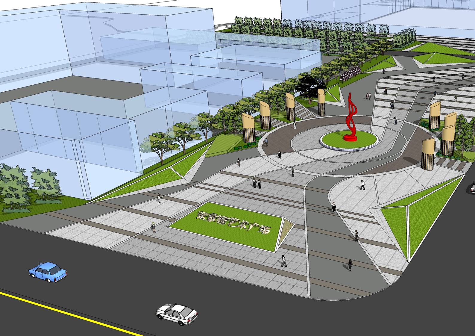 黄岛张家楼艺术广场景观设计