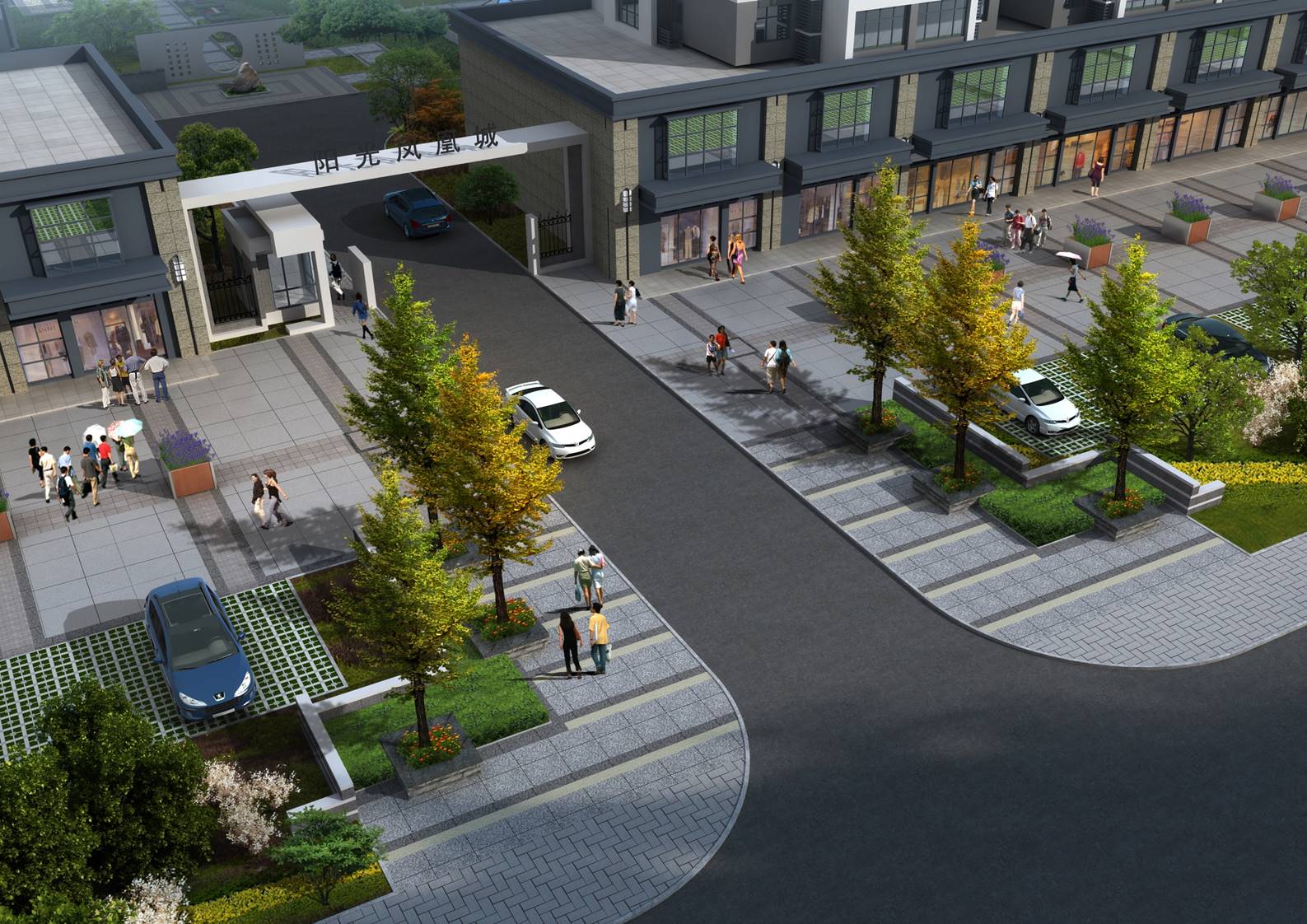 肥城阳光凤凰城小区景观设计